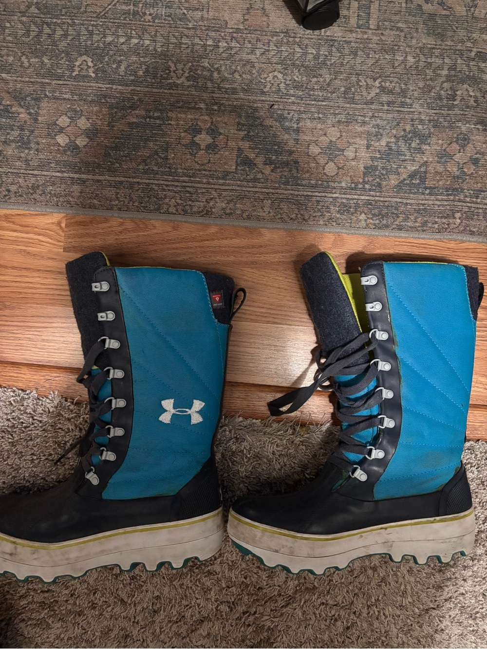 Under Armour Lime Green and Blue Women's Winter Snow Boots